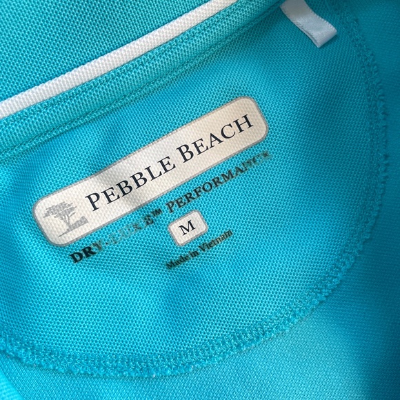 Pebble Beach Dry-Luxe Performance Golf Turquoise Sleeveless Polo Top, Medium - Picture 2 of 6